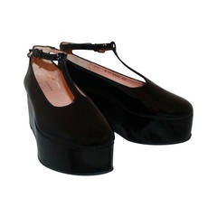 Carven Black Patent Leather Platform Shoes - 37