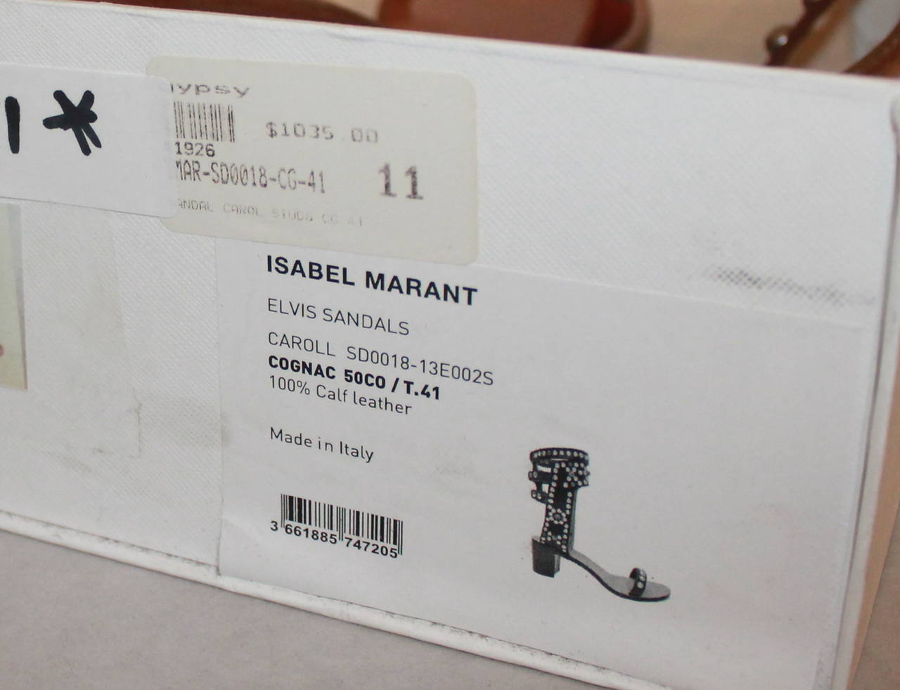 Isabel Marant Leather & Cap Embellished Sandals - 41 1