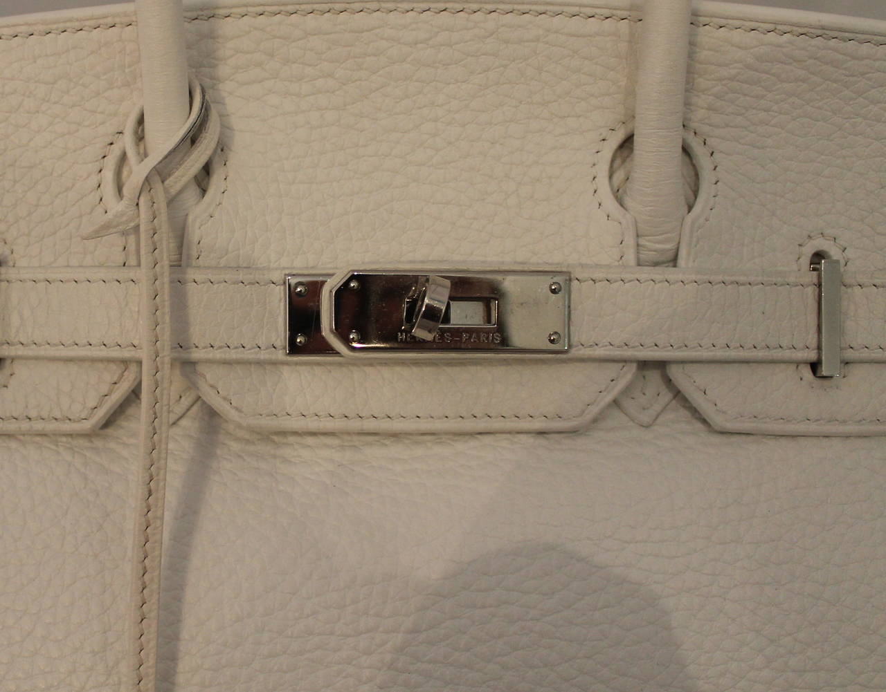 Hermes White Togo 30cm Birkin Handbag - circa 2005