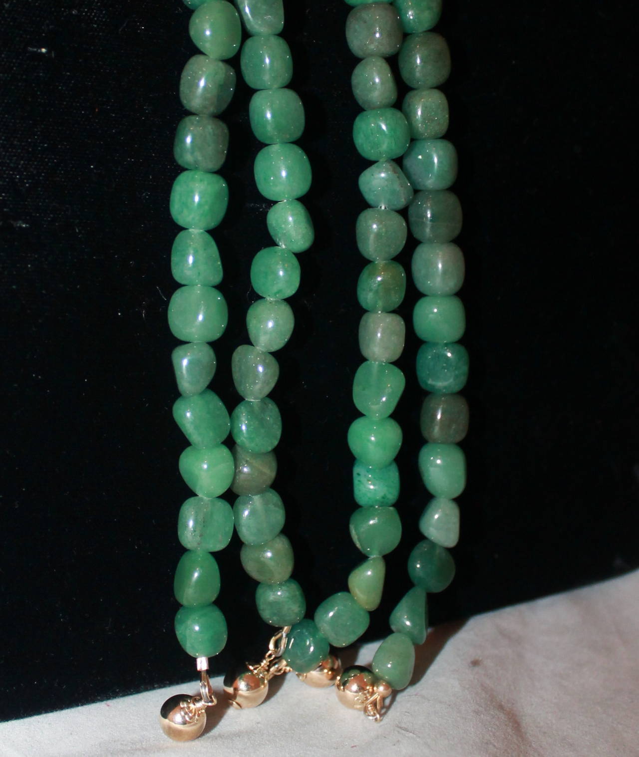 vintage jade bead necklace