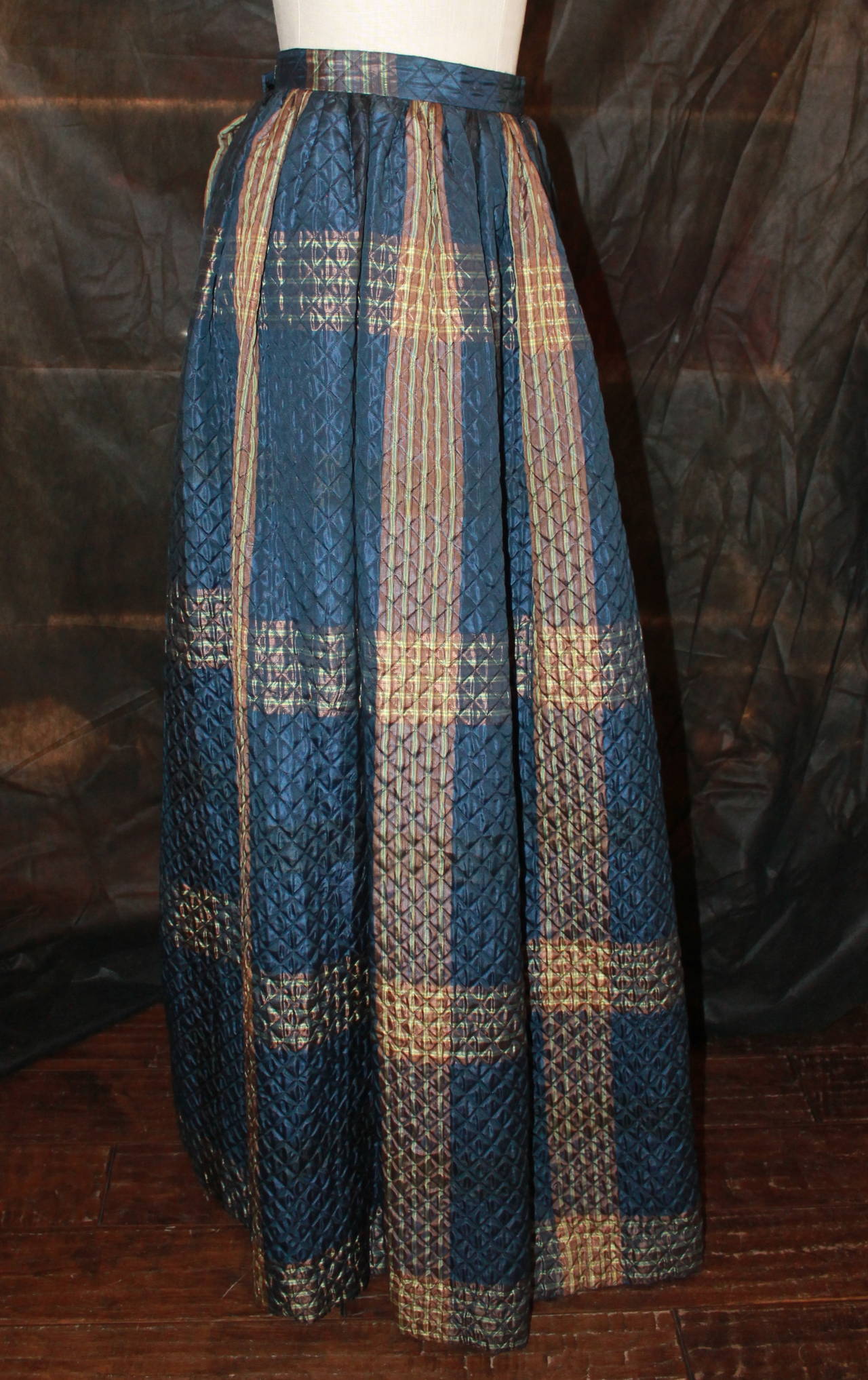 quilted long skirt