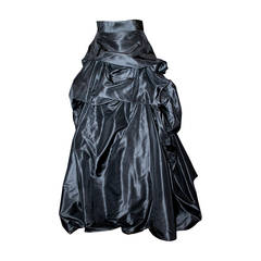 Monique Lhuillier Black Silk Taffeta Opera Skirt - 10