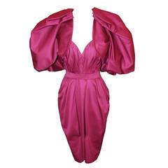 YSL Fushia Strapless Dress with Bolero/Caplet Jacket - S