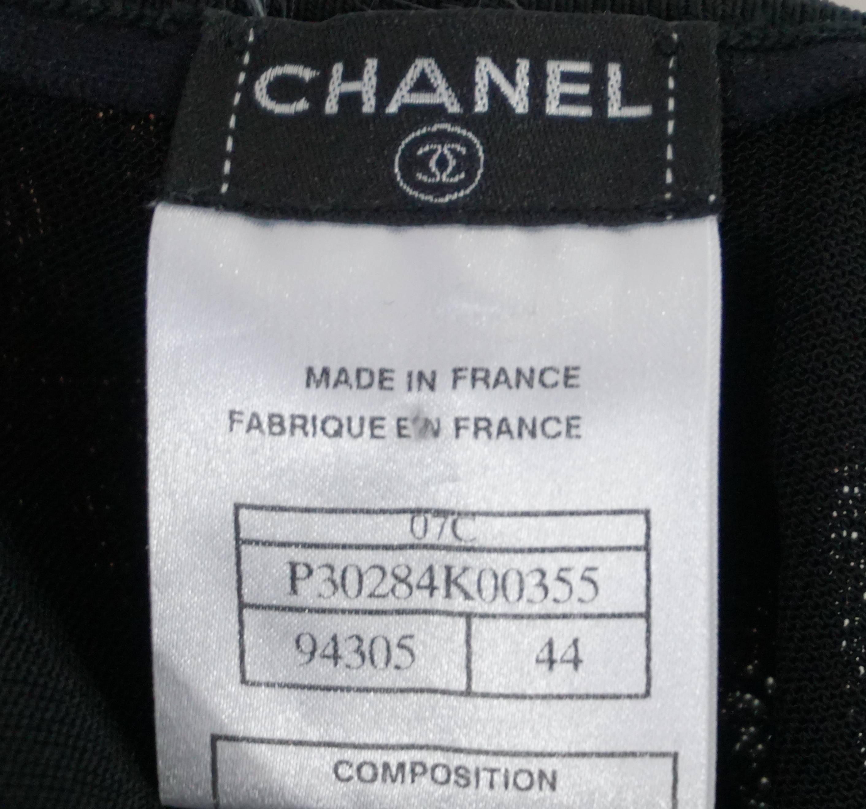 Chanel Black Rectangular Panel Design Knit 2 layer skirt - 44 - 07c 1