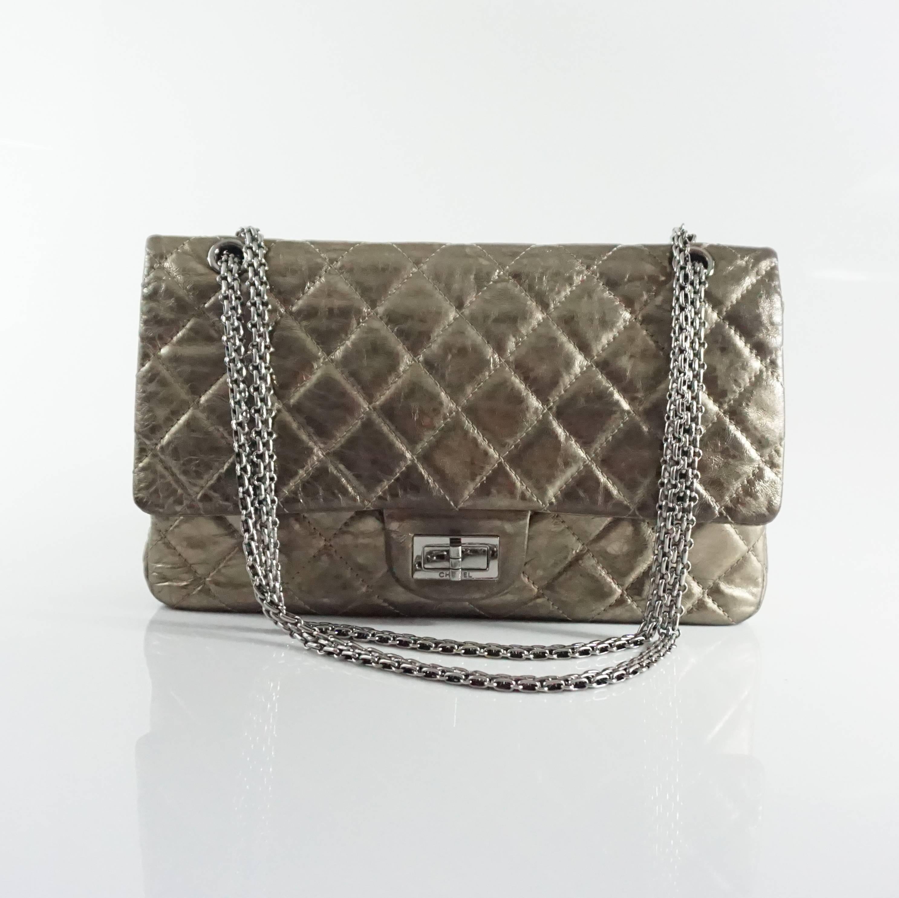 Women's Chanel Pewter 2.55 Reissue 227 Double Flap Bag - 2006 