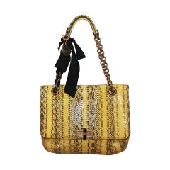 Lanvin Yellow Python Happy Style Handbag - retail $4, 500