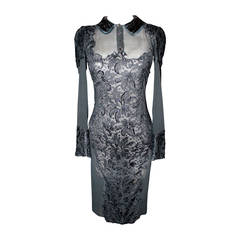 Emilio Pucci Black Lace Sheer Long Sleeve Dress - 6