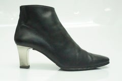 Ralph Lauren Black Leather Boots with Mirror Heels - 7