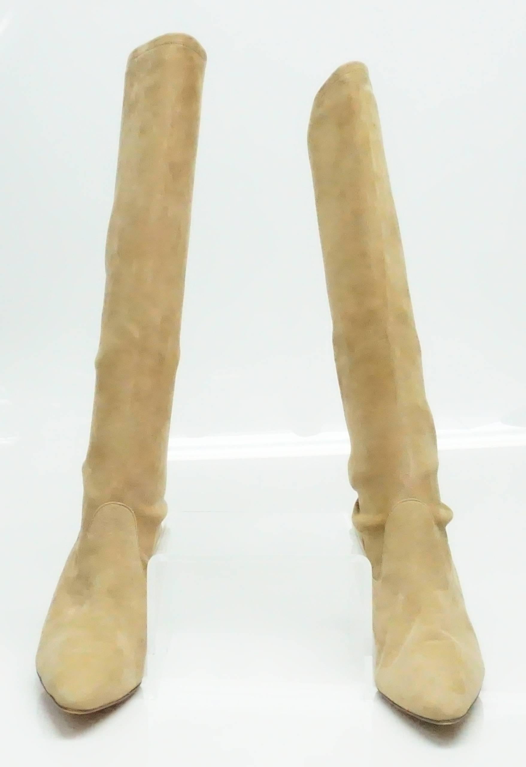 tall camel suede boots