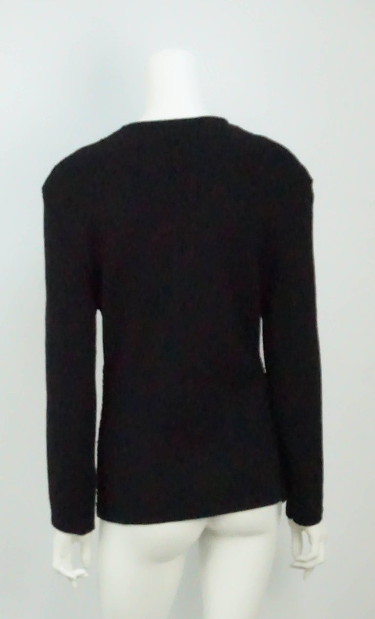 Yves Saint Laurent Black Sequin Knit Sweater - M/L - Circa 90's For ...