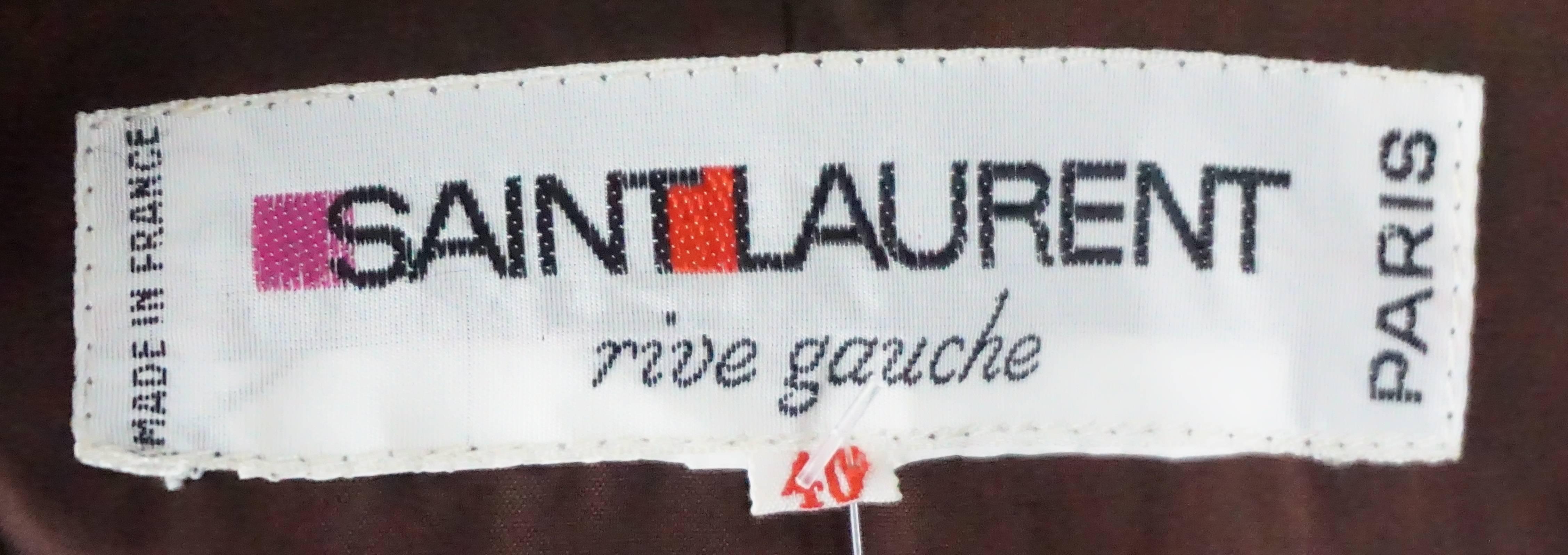 Yves Saint Laurent Erdfarbene Wolljacke mit 4 Taschen und Hahnentrittmuster - 40 - 70er Jahre Damen