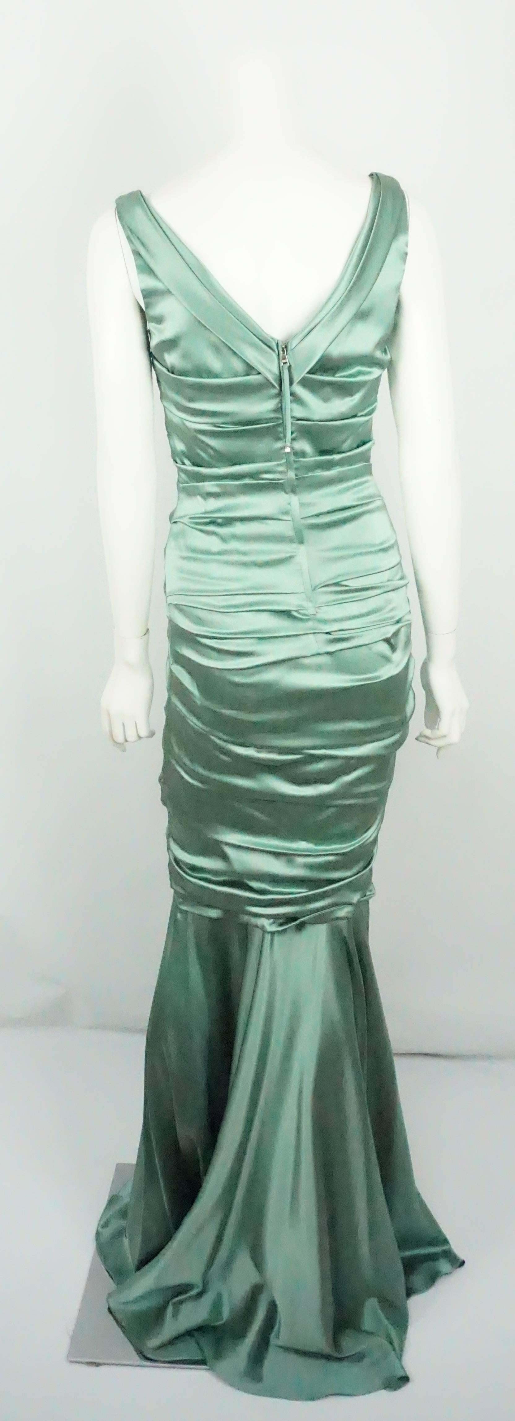 seafoam green silk dress