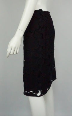 Miu Miu Black Wool Cutout Skirt - 42