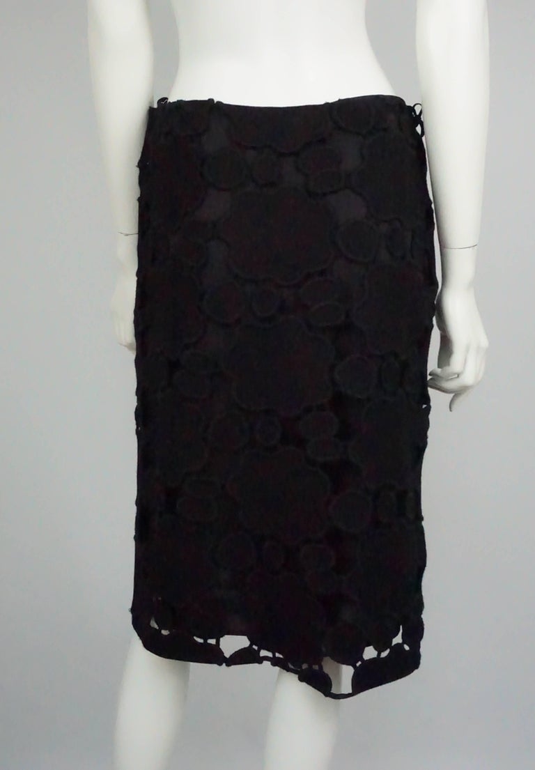 Miu Miu Black Wool Cutout Skirt - 42 For Sale at 1stDibs
