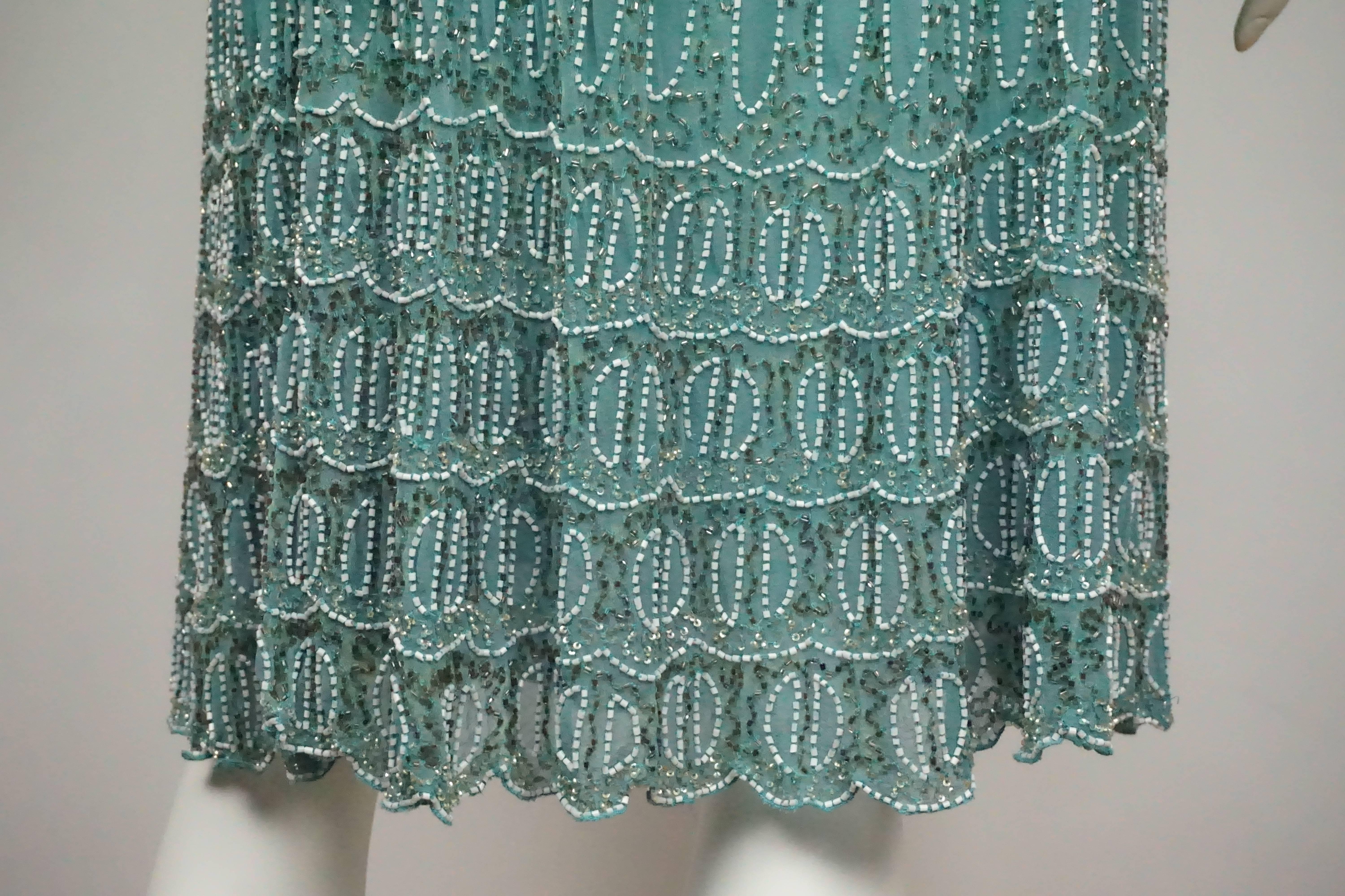 turquoise silk skirt