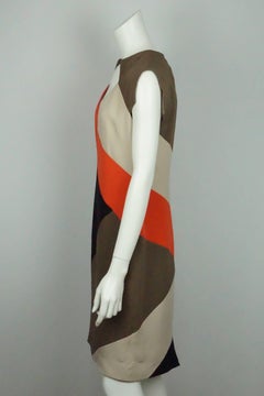 Lela Rose - Robe en soie marron/orange/beige S/S - 8