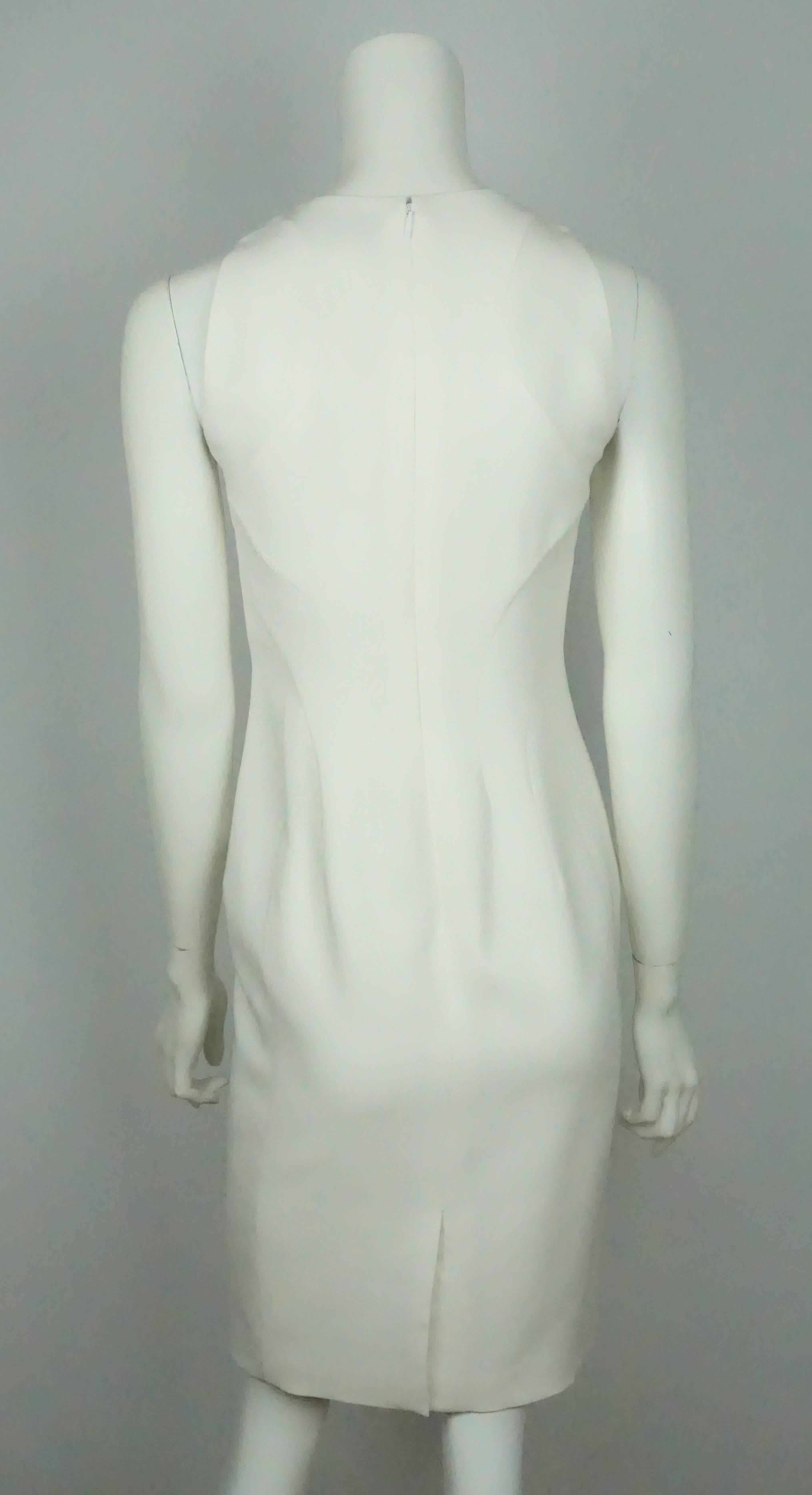 Gray Versace Ivory Silk Sleeveless Dress  For Sale
