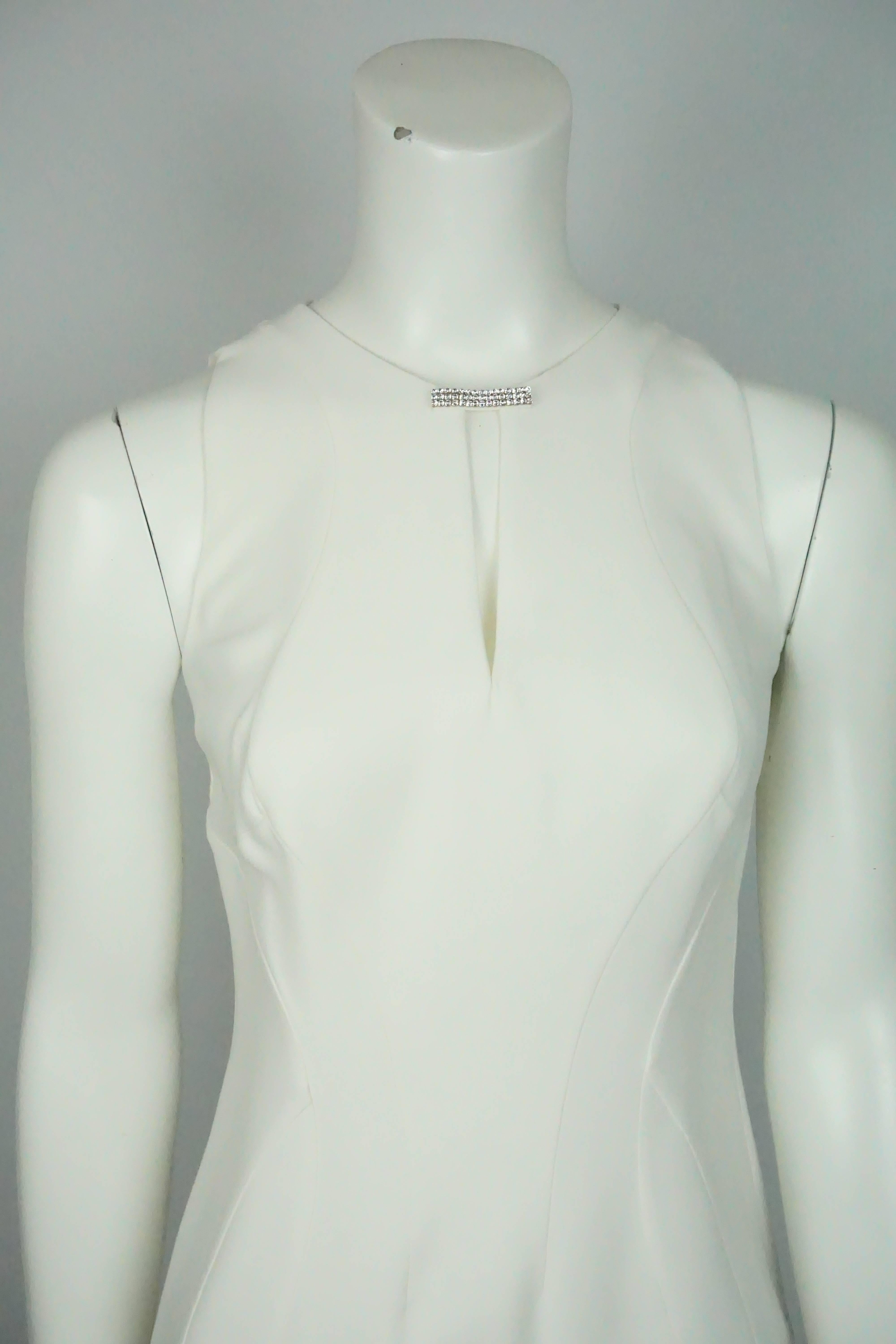 Versace Ivory Silk Sleeveless Dress  In Excellent Condition For Sale In West Palm Beach, FL
