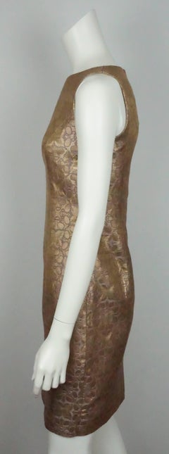 Carolina Herrera Gold and Purple Brocade Dress