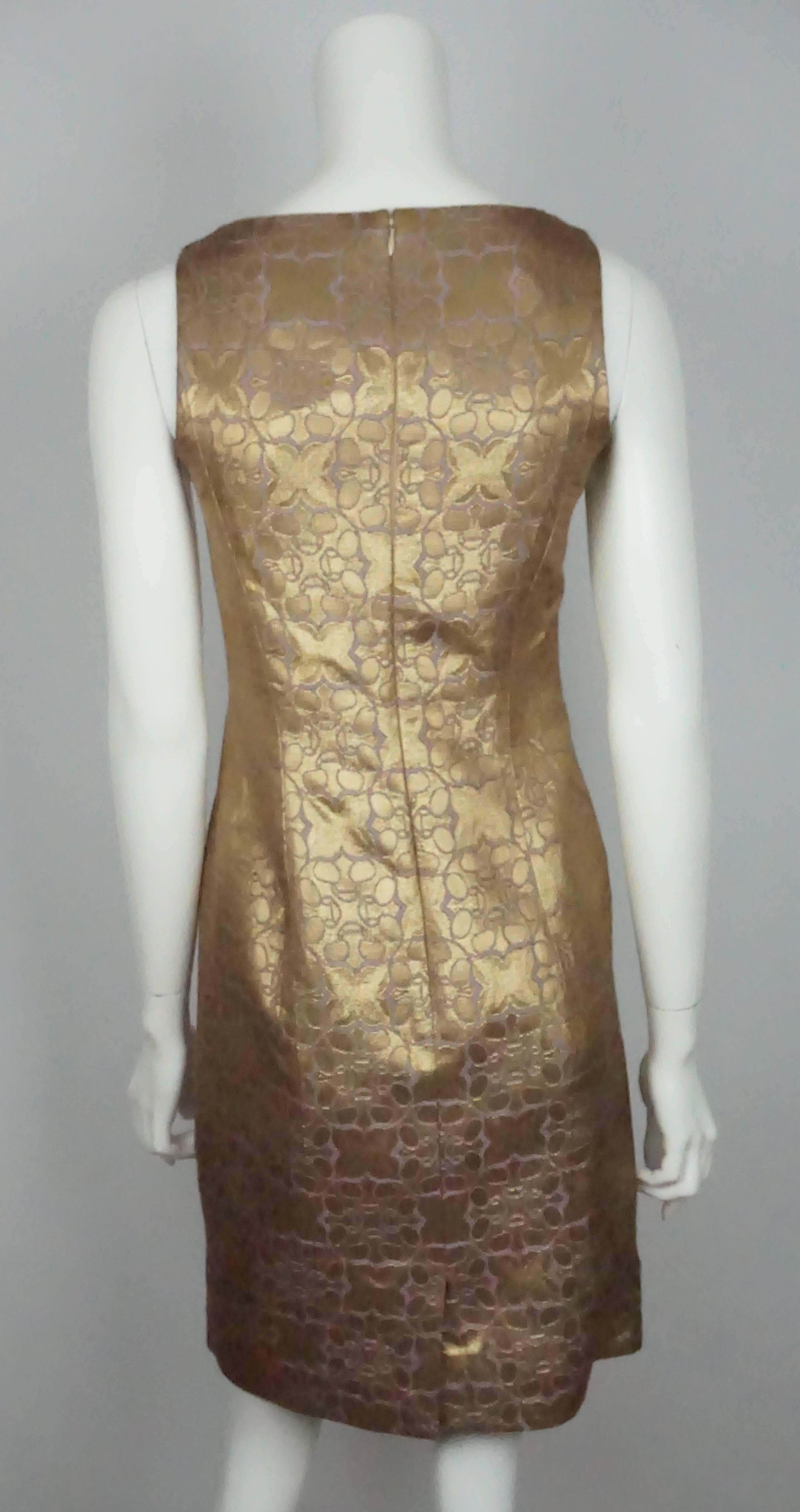 carolina herrera gold dress