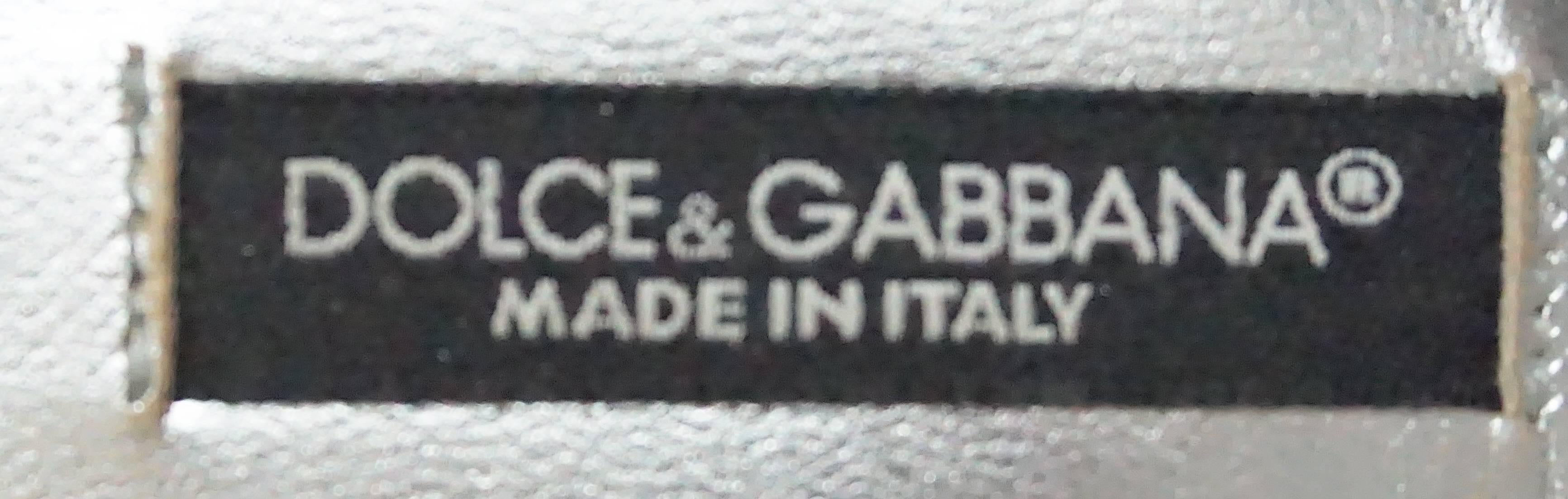 Dolce & Gabbana Ivory & Black Snake and Patent Slide - 38 2