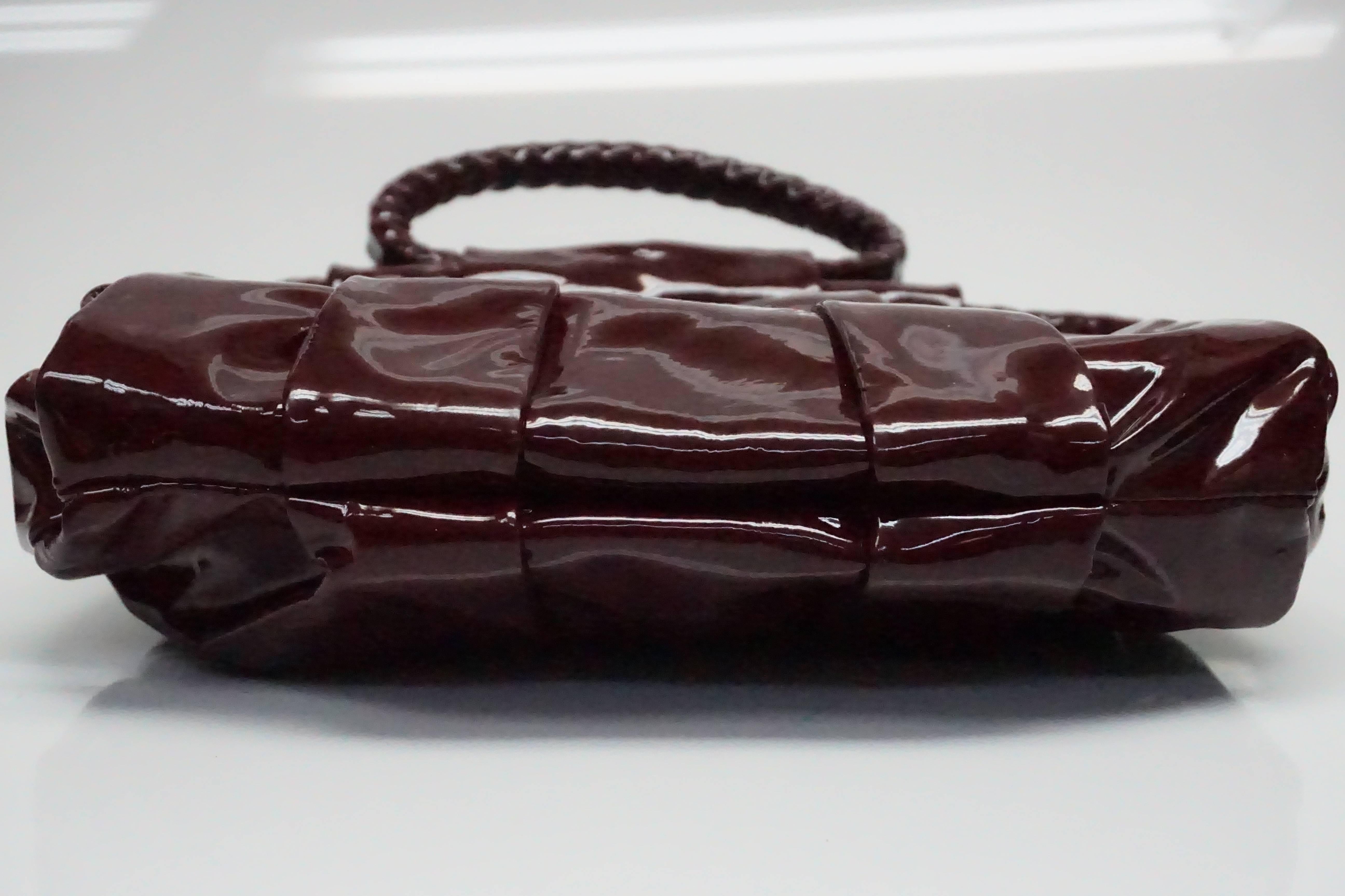 Women's or Men's Christian Louboutin Burgundy Patent Leather Handbag