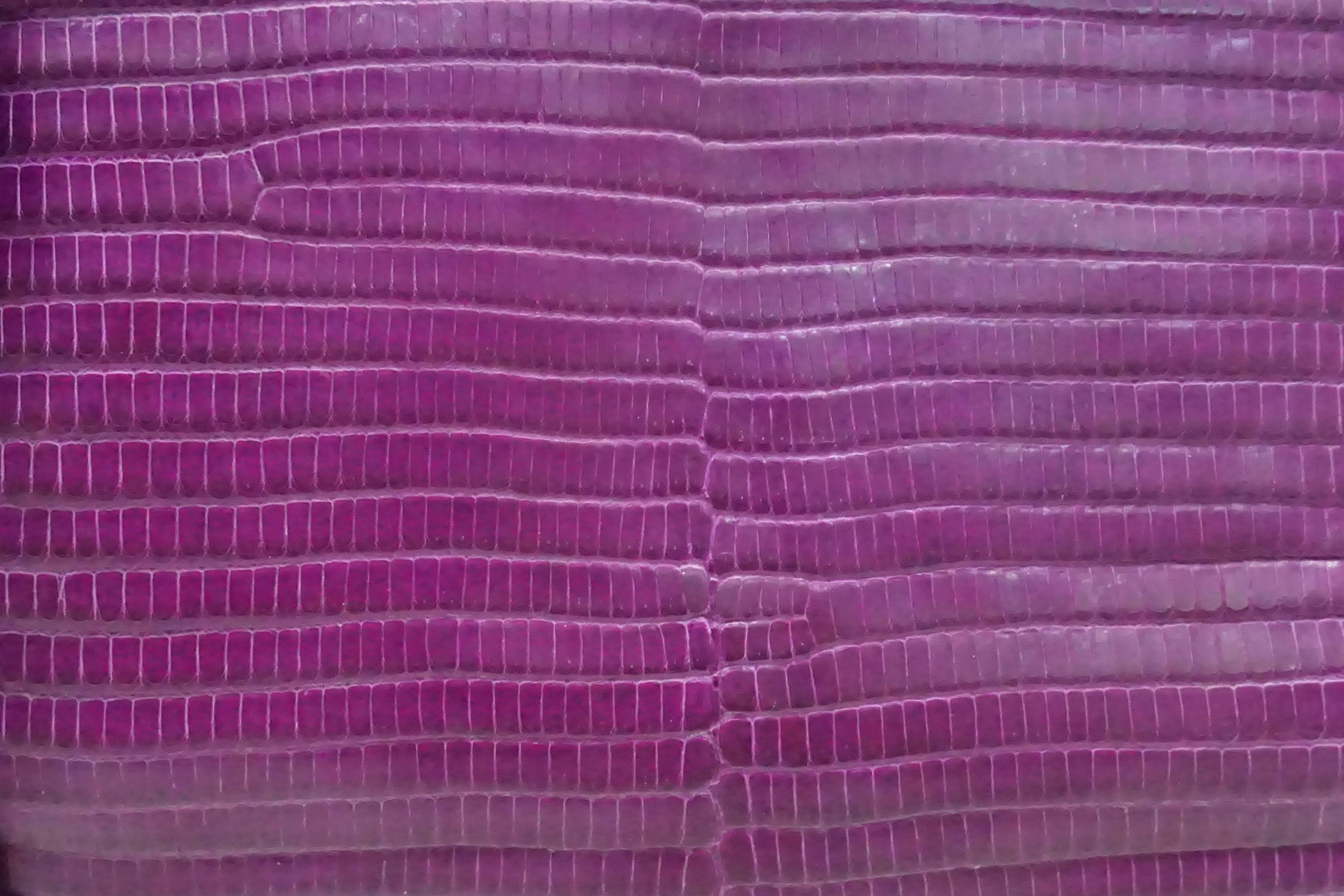 Black Gucci Magenta Lizard Clutch