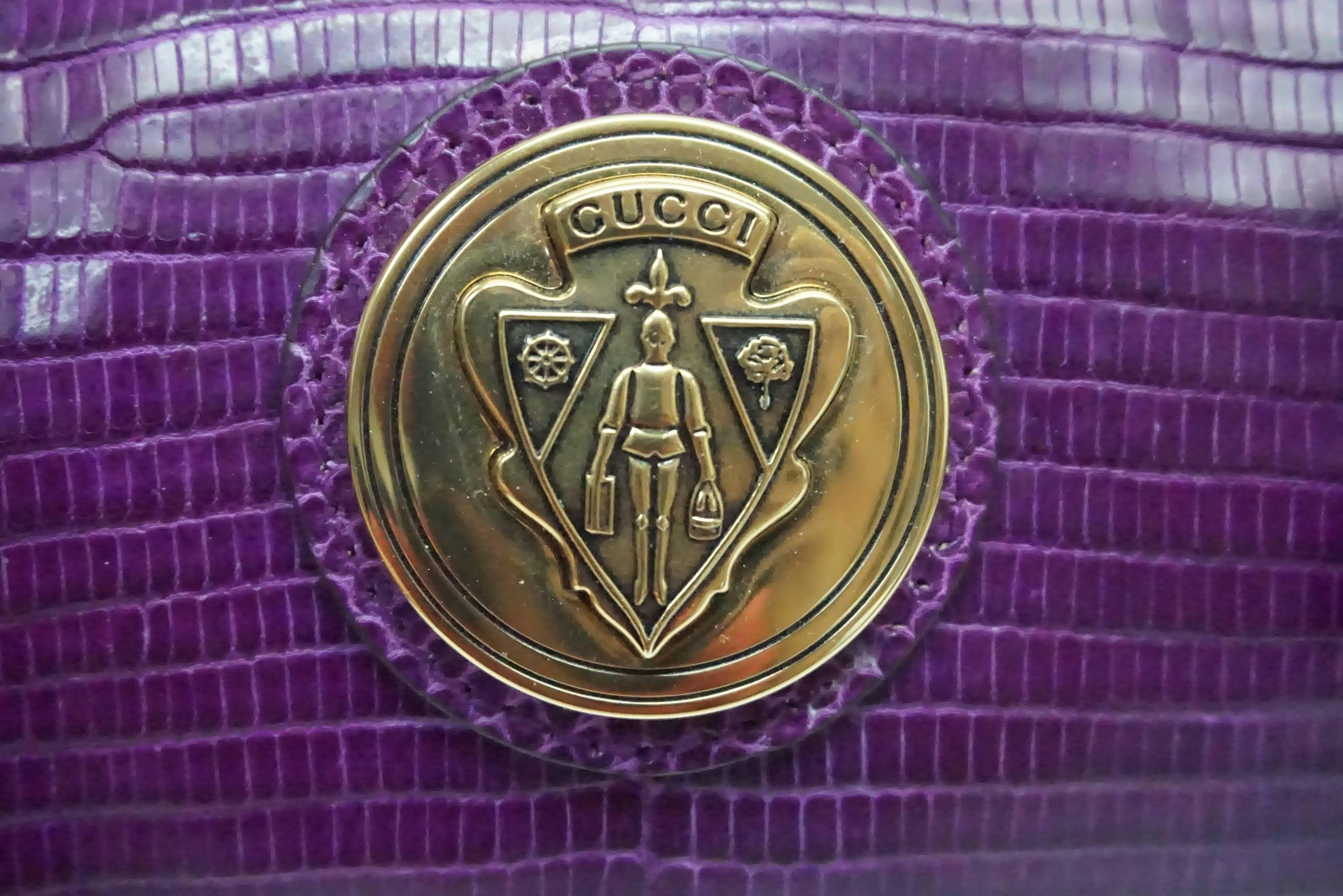Gucci Magenta Lizard Clutch 2