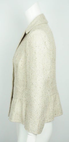 Valentino Gold Metallic Wool Blend Jacket - 10