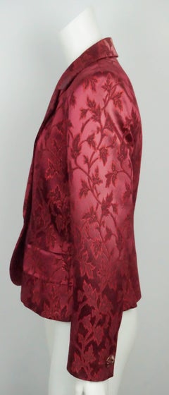 Yves Saint Laurent Red Brocade Jacket with Enamel Buttons