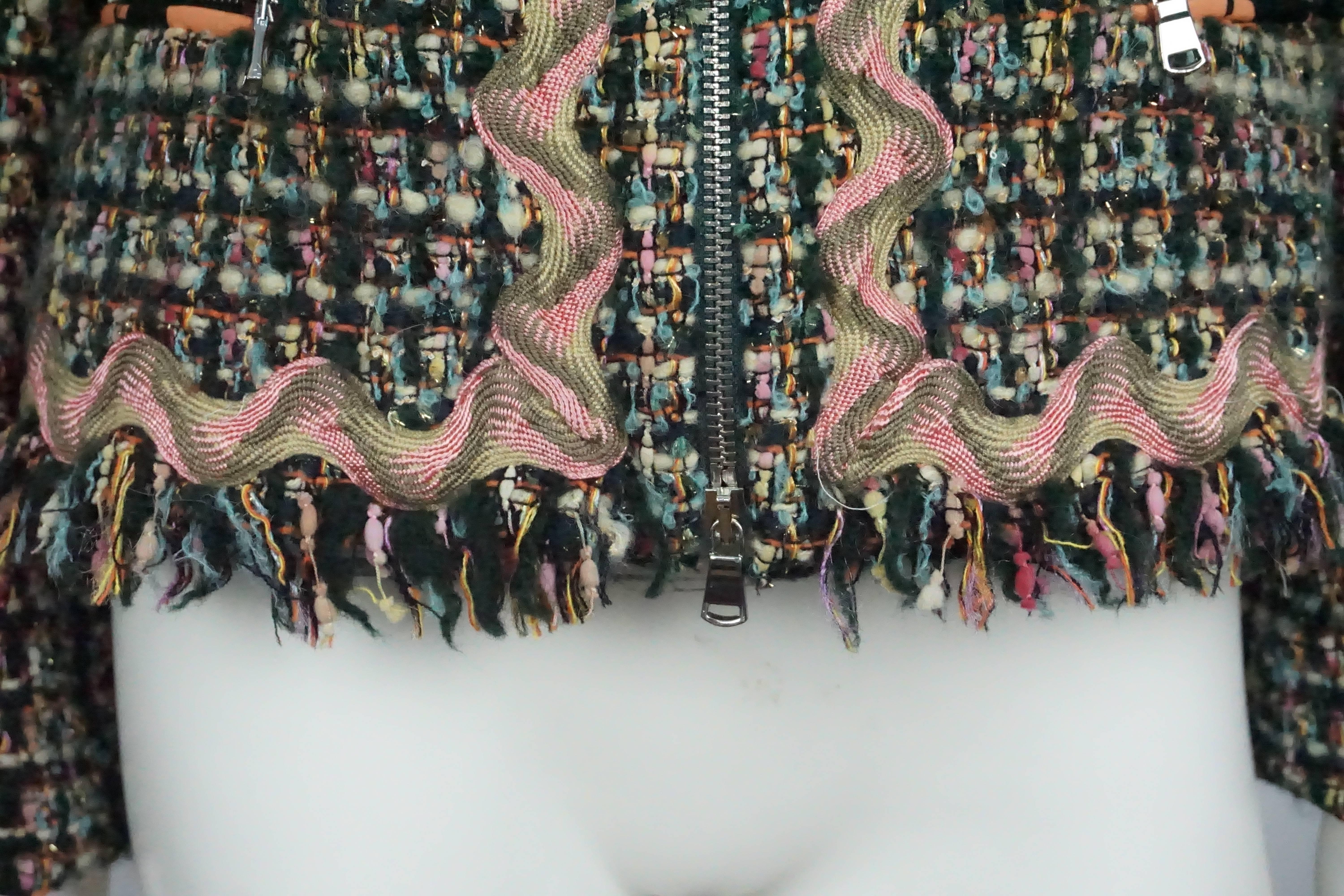 Moschino C&C Multi Color Tweed w/ Rhinestone Collar - 8 2
