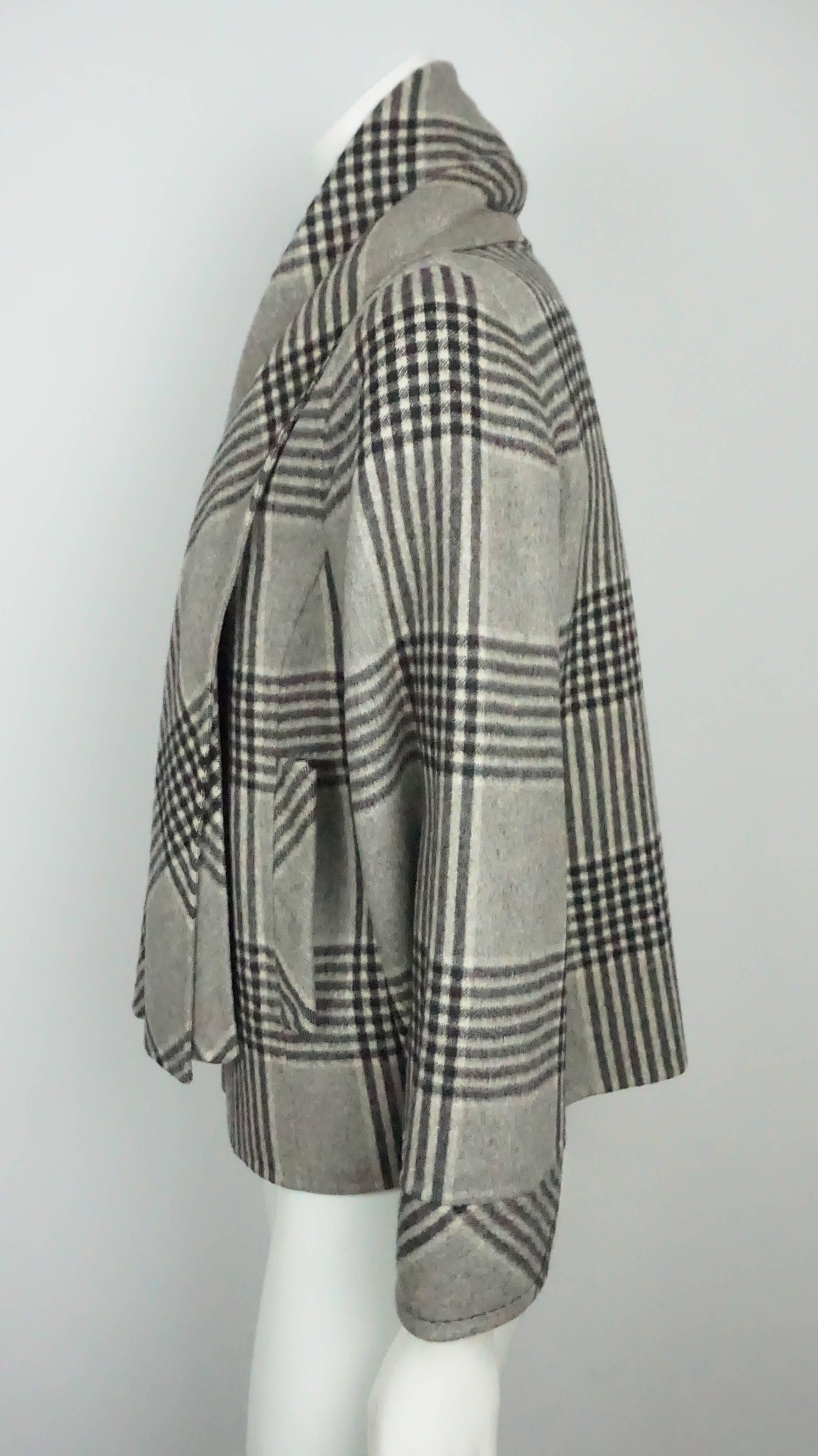 Chaqueta Oscar De La Renta Gris Ventana Doble Cara Camel y Lana Persa - 8 en Bueno estado para la venta en West Palm Beach, FL
