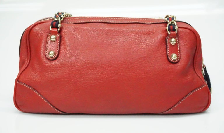 Gucci Red Leather Capri Boston Shoulder Handbag - GHW at 1stDibs ...