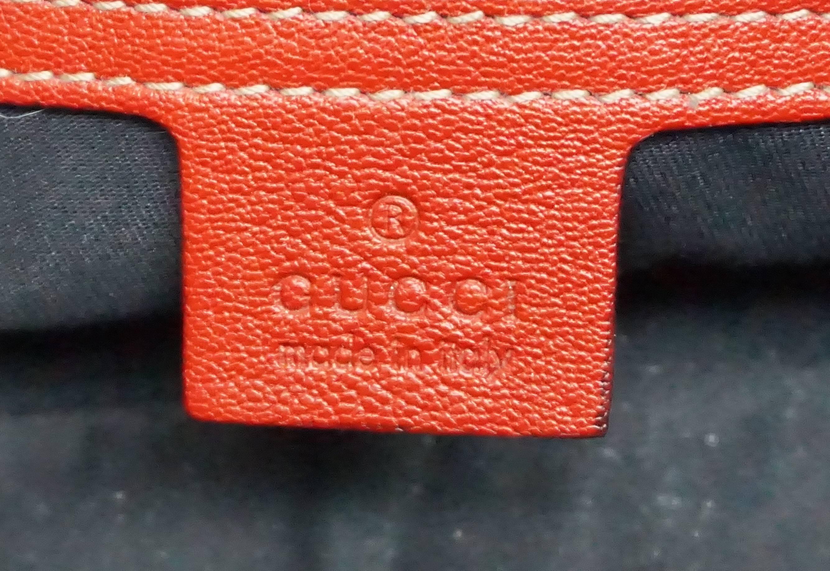 Brown Gucci Red Leather Capri Boston Shoulder Handbag - GHW