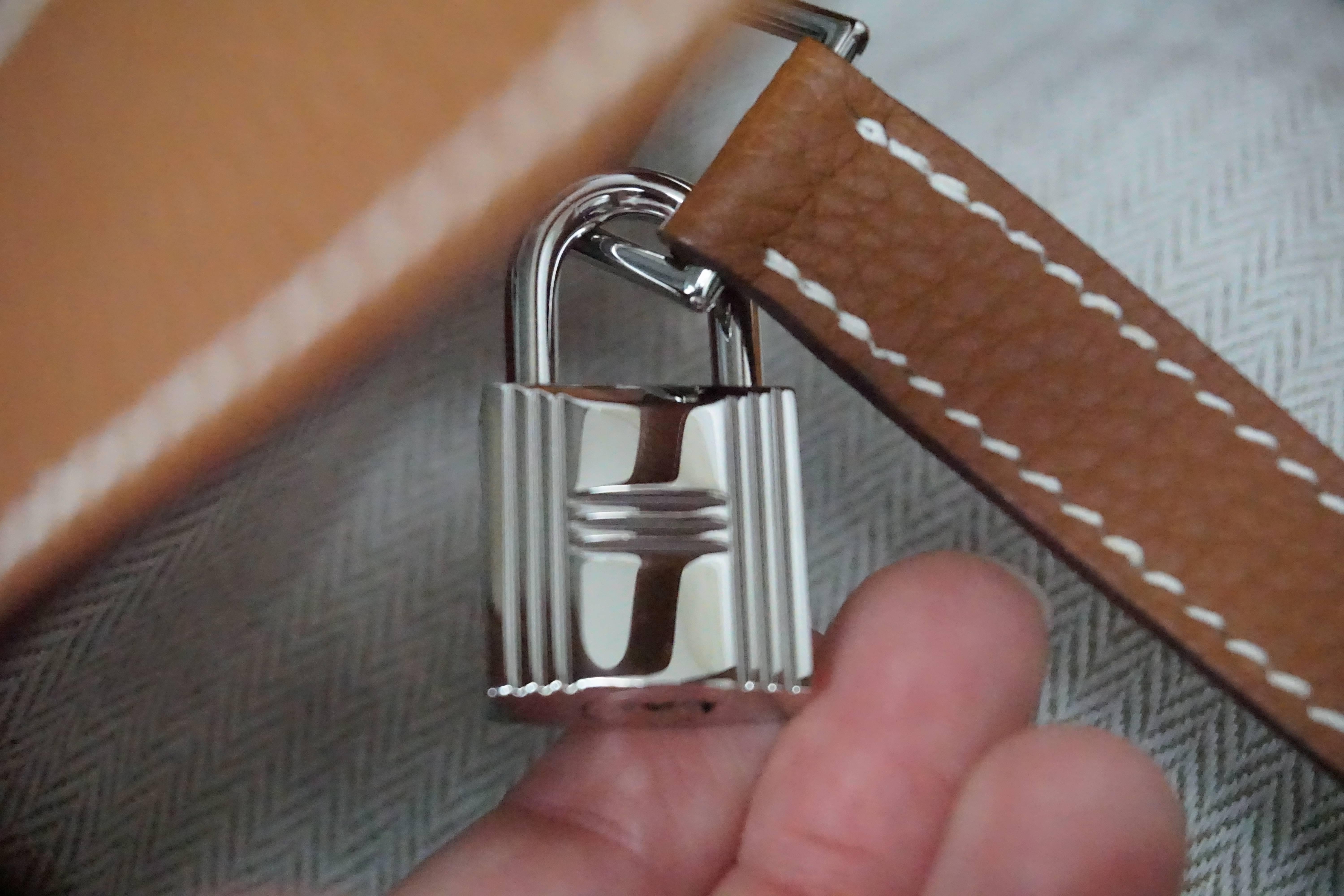 Hermes Gold Leather Lock PM Silver Hardware Picotin Bag, 2009 2