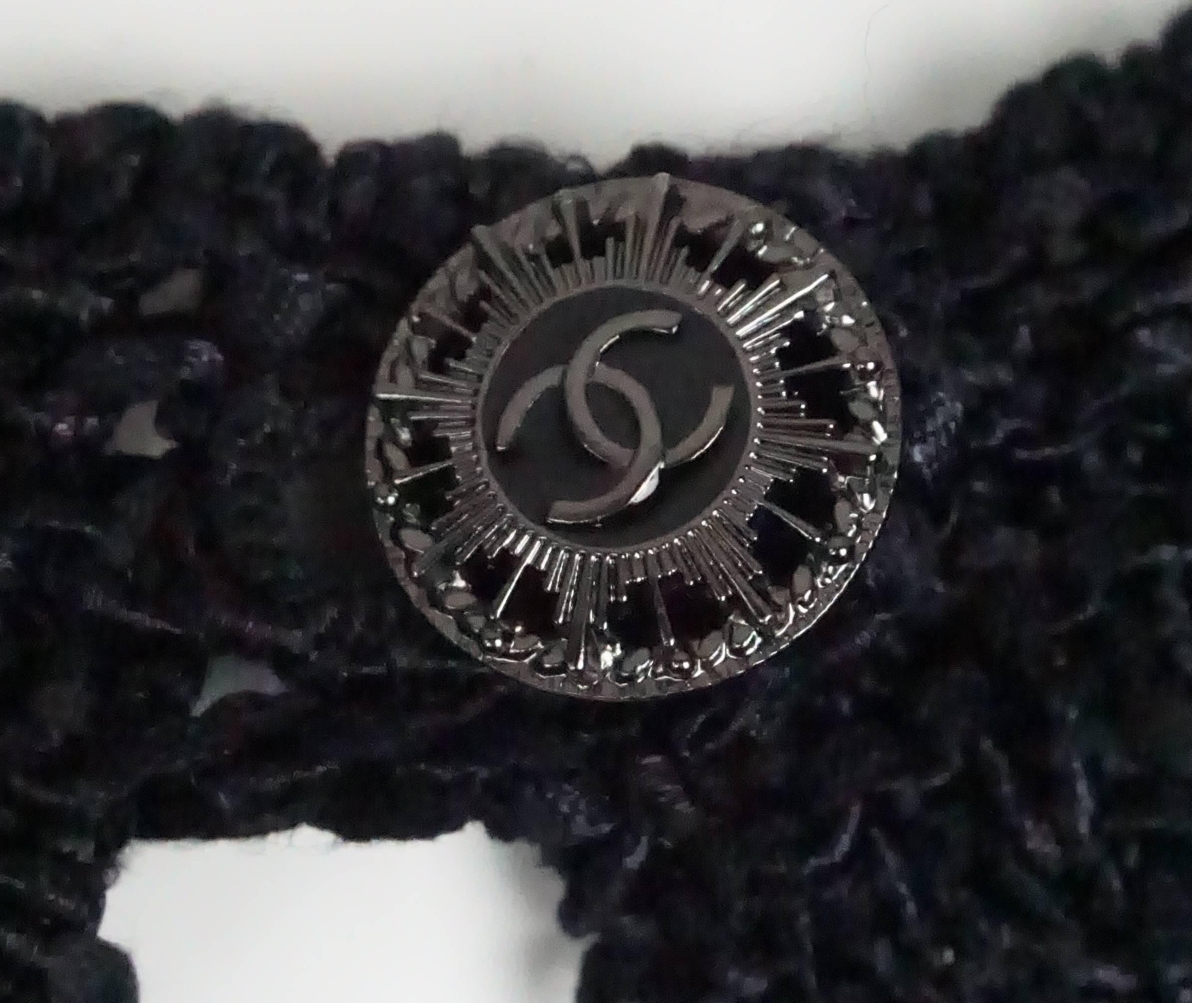 Women's Chanel Black Cotton Crochet Knit Dress 