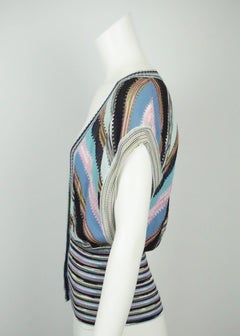 M Missoni Multi Knit V Neck Sleeveless Top - 42