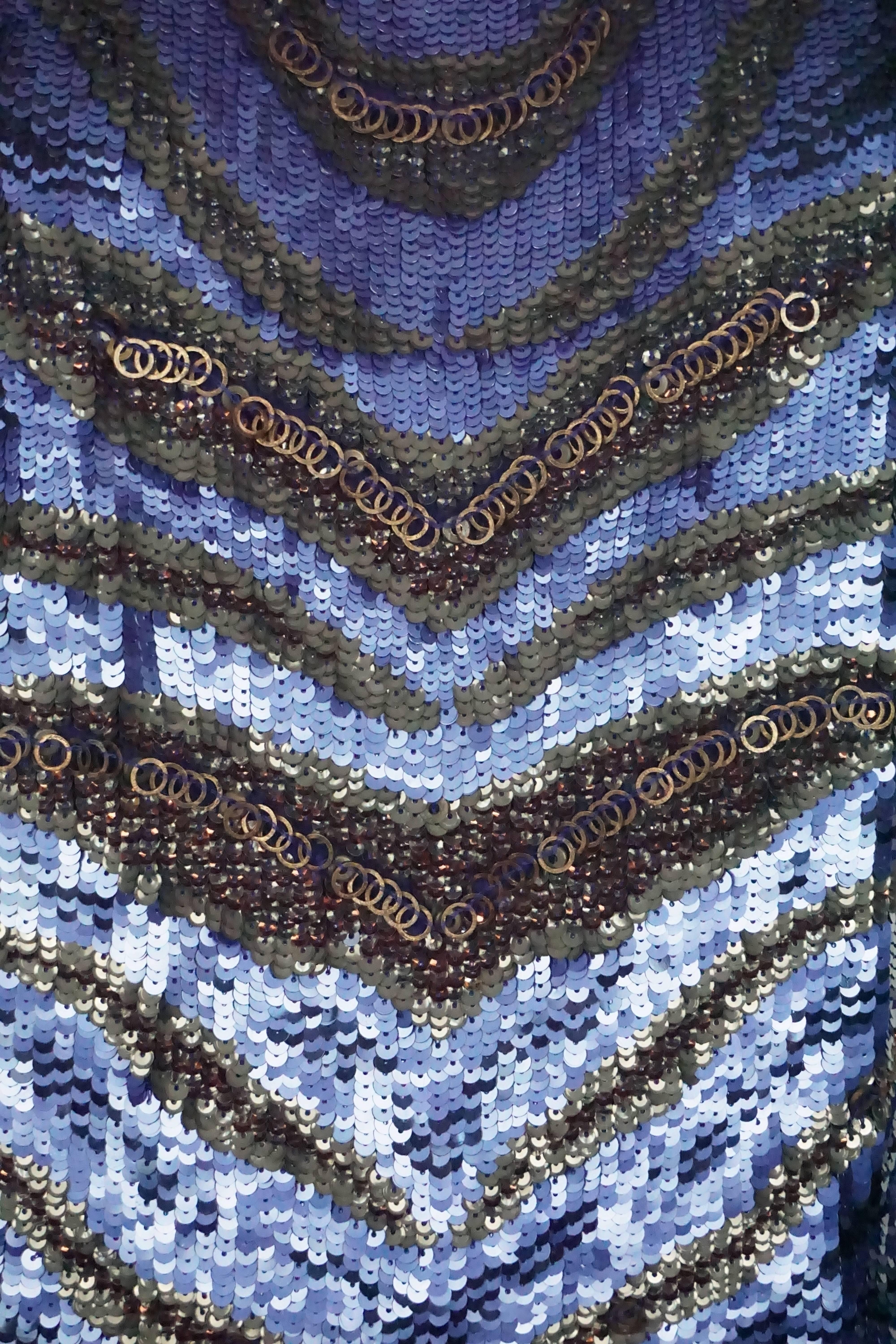 Women's Roberto Cavalli Blue Silk S/S w/ Sequin - 6