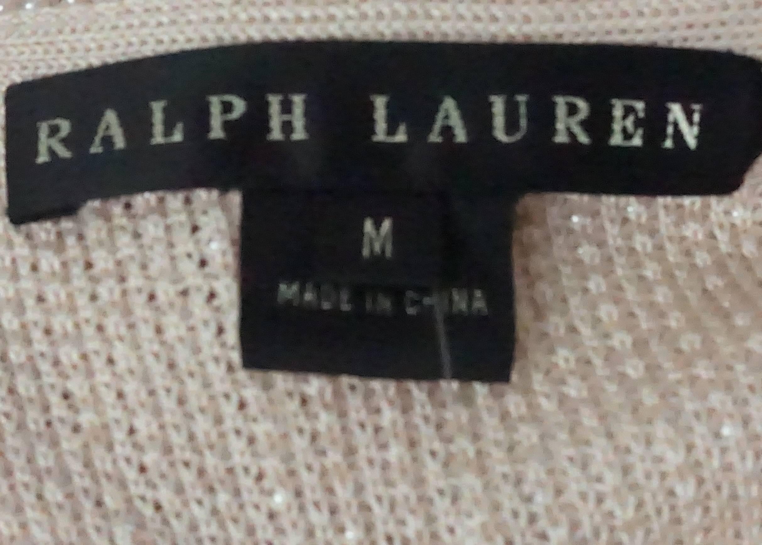 Ralph Lauren Black Label Rose Pearl Knit Short Sleeve Top - Medium  In Good Condition In West Palm Beach, FL