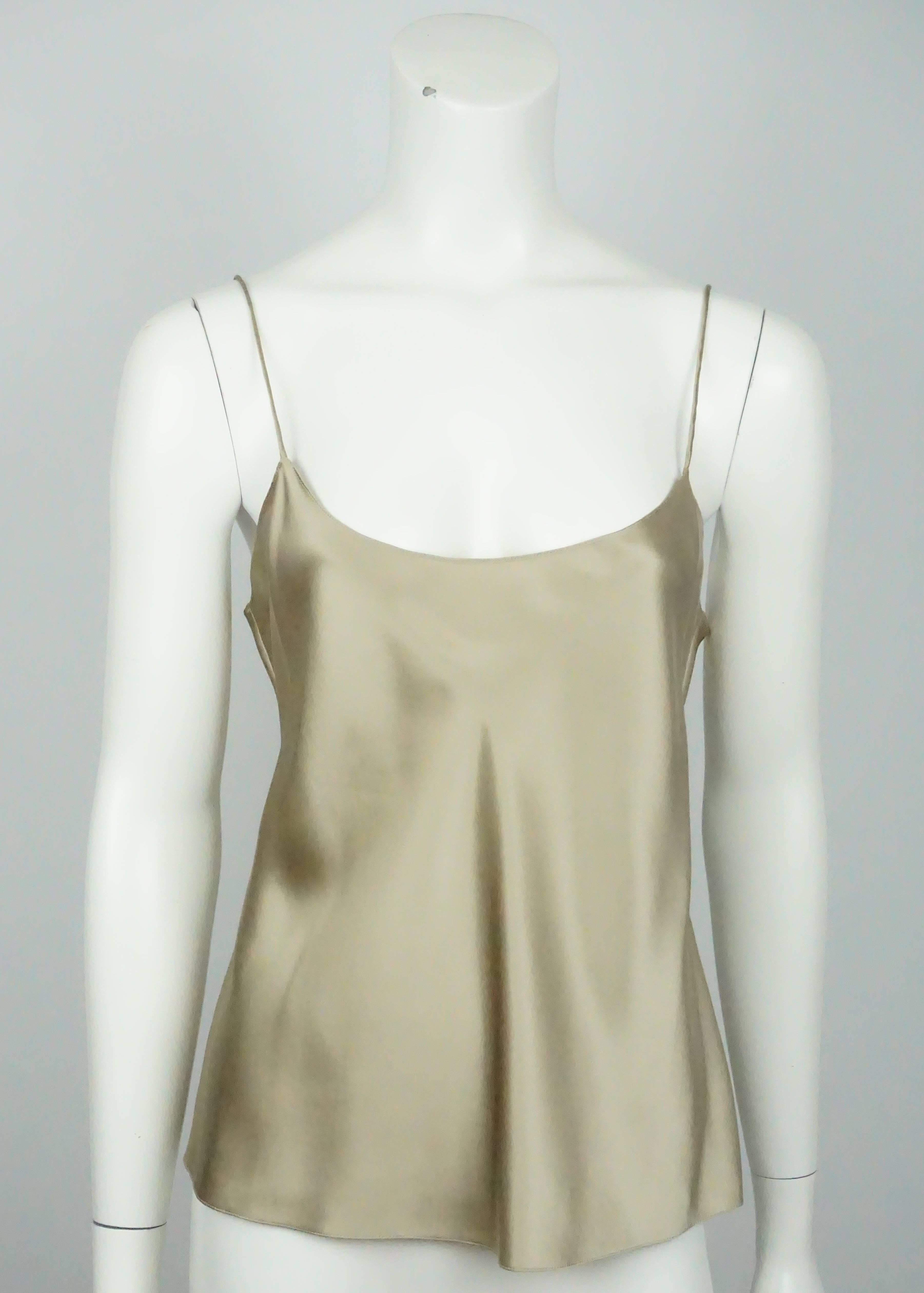 Ralph Lauren Black Label Gold Metallic Silk Shirt and Camisole- 8 - NWT In New Condition In West Palm Beach, FL