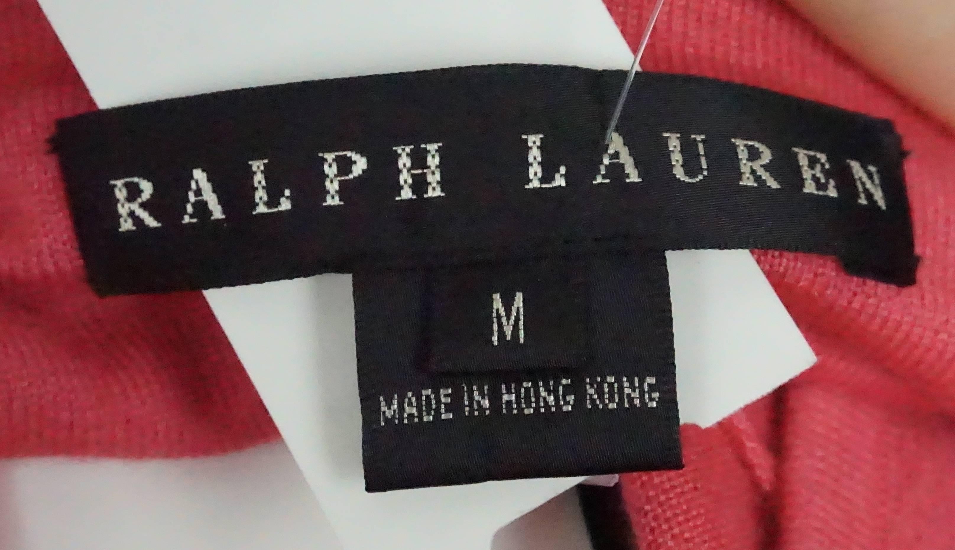 Ralph Lauren Black Label Coral Cashmere and Silk Tie Top - M 2