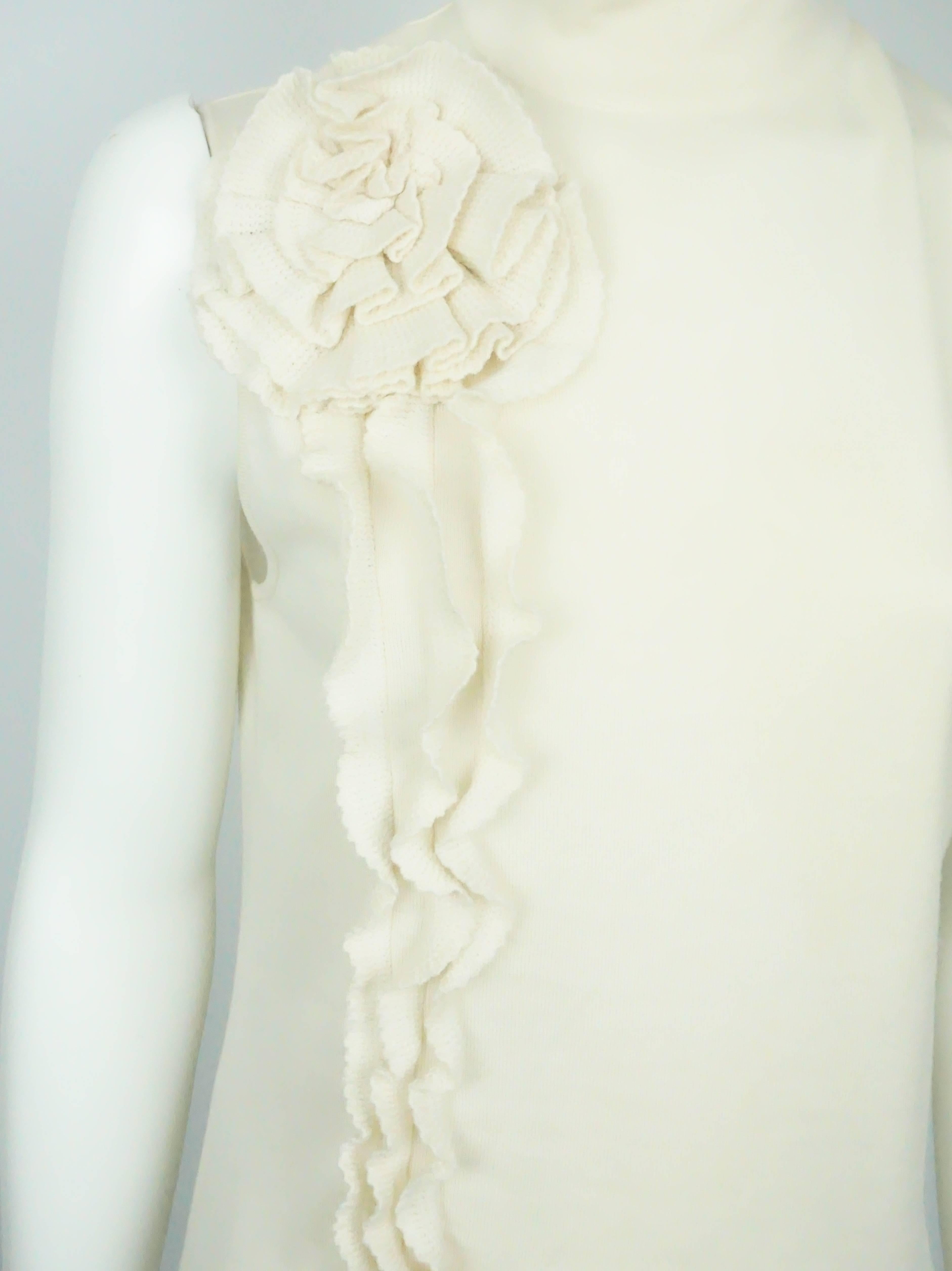 cream knitted sleeveless top
