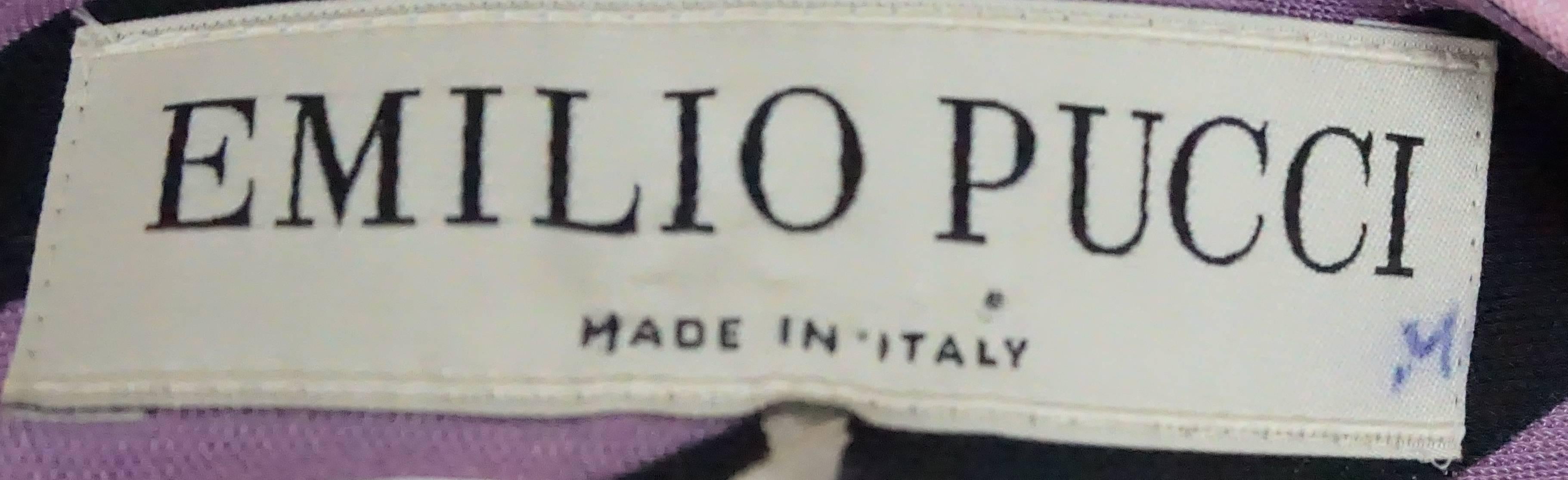 Emilio Pucci - Robe rose, noire et imprimée aux tons terreux - Taille 6 Pour femmes en vente