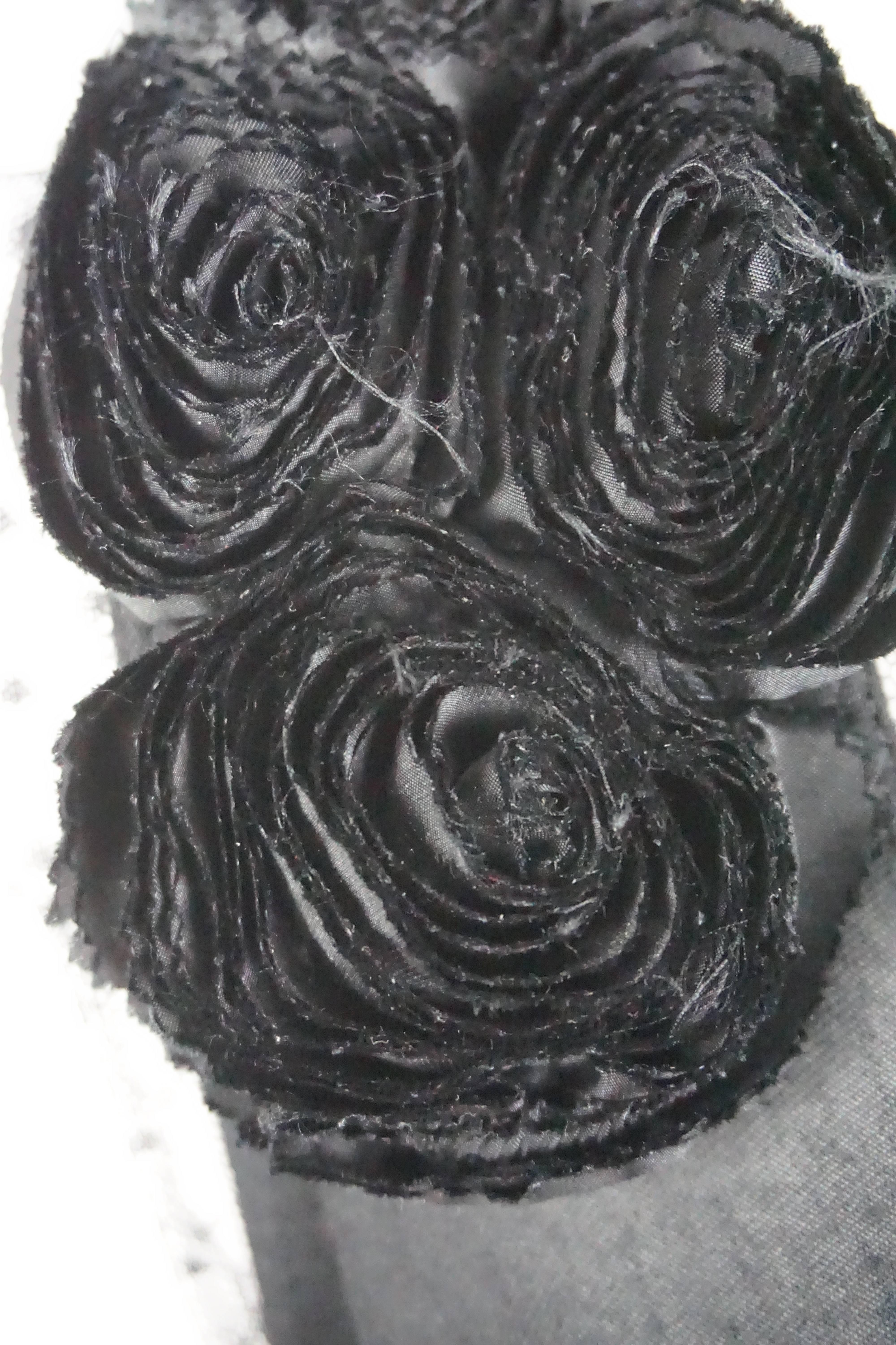 Women's Valentino Black Jersey Sleeveless Top w/ Floral Detail - Medium 