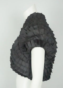 Carlos Miele Charcoal Grey Layer Pleats Bolero Jacket - 42 - NWT