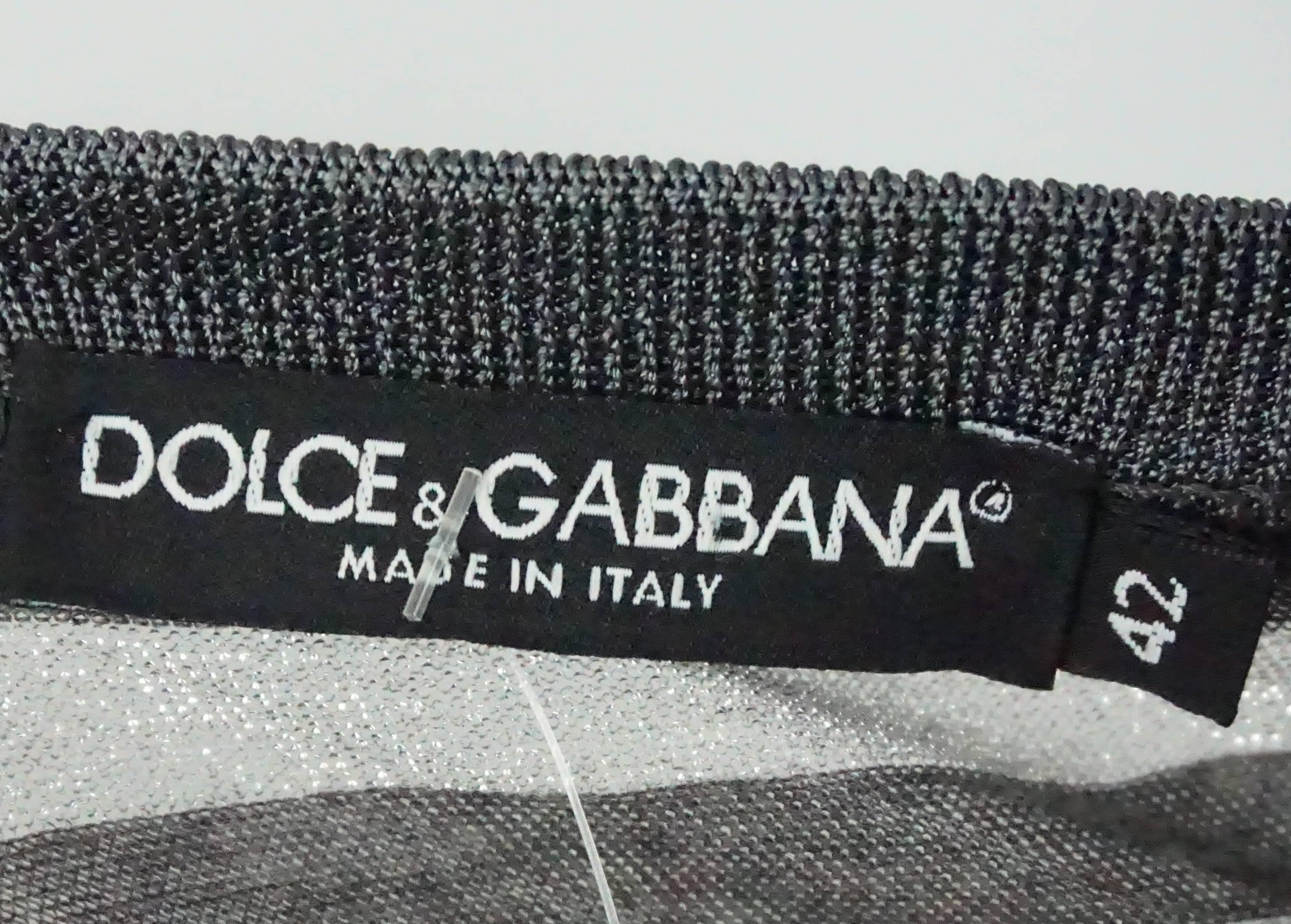 dolce and gabbana grey knit long sleeve top