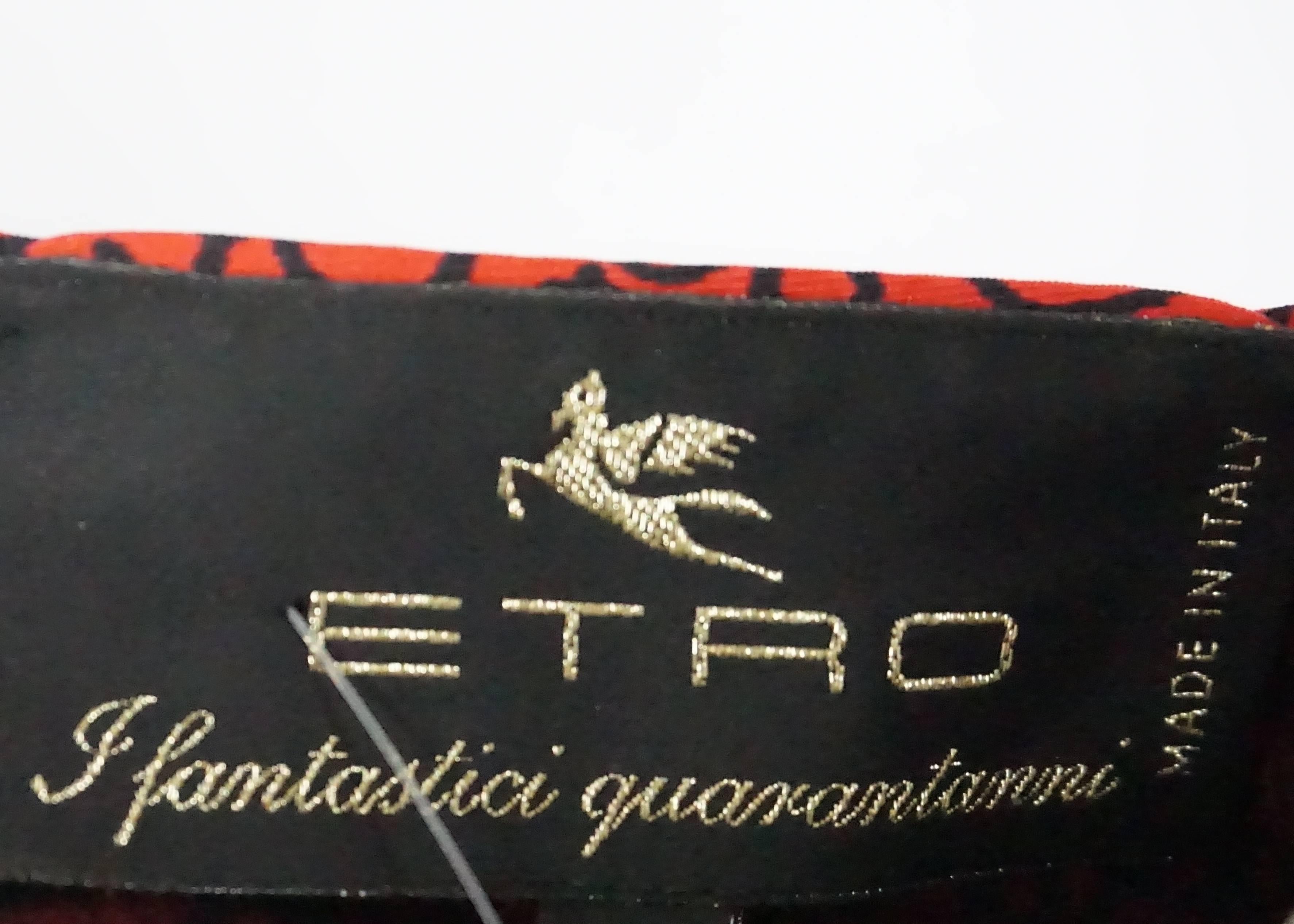 Etro Red and Black Filigree Silk Sleeveless - 44 - NWT 1