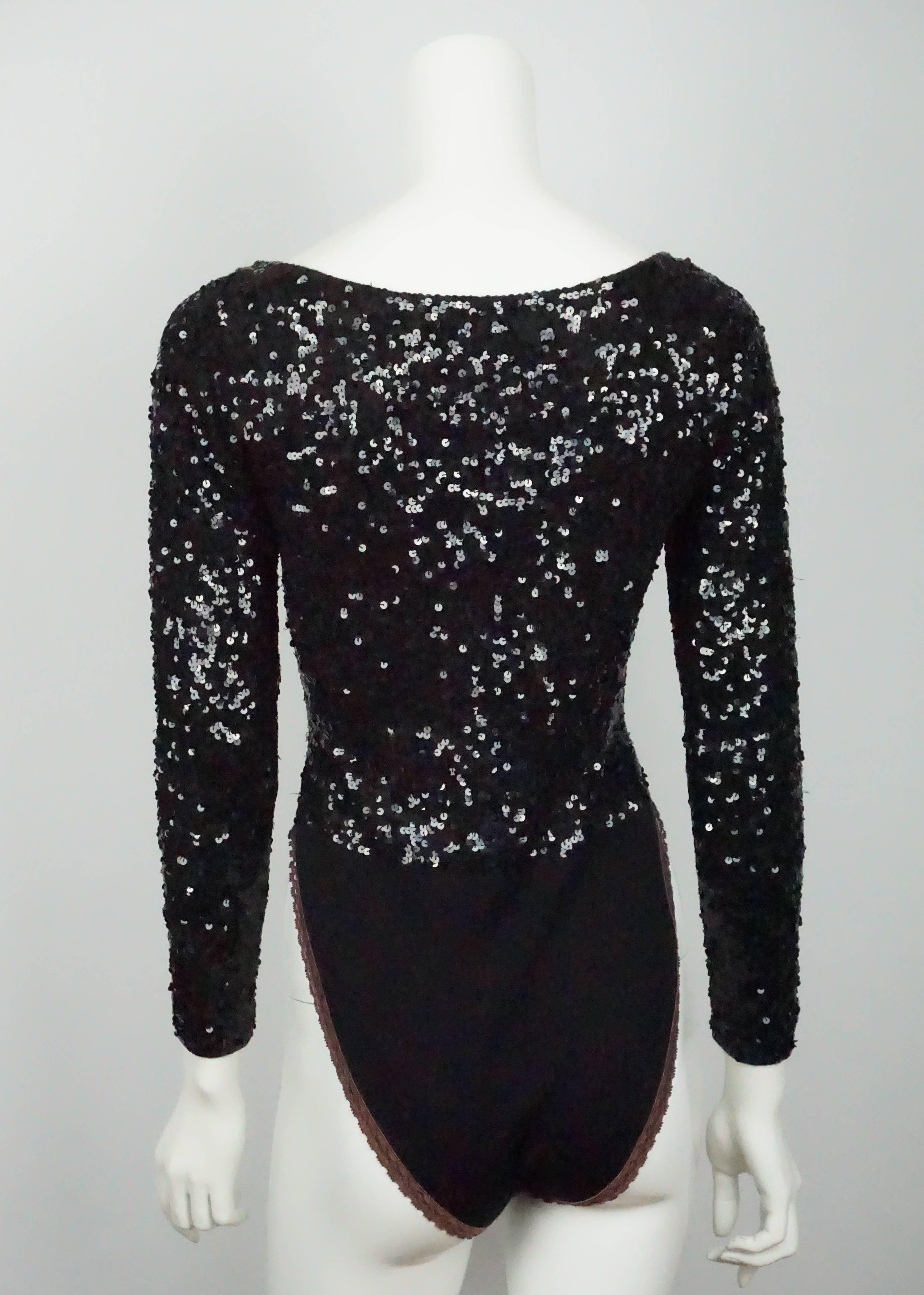 black sequin bodysuit long sleeve
