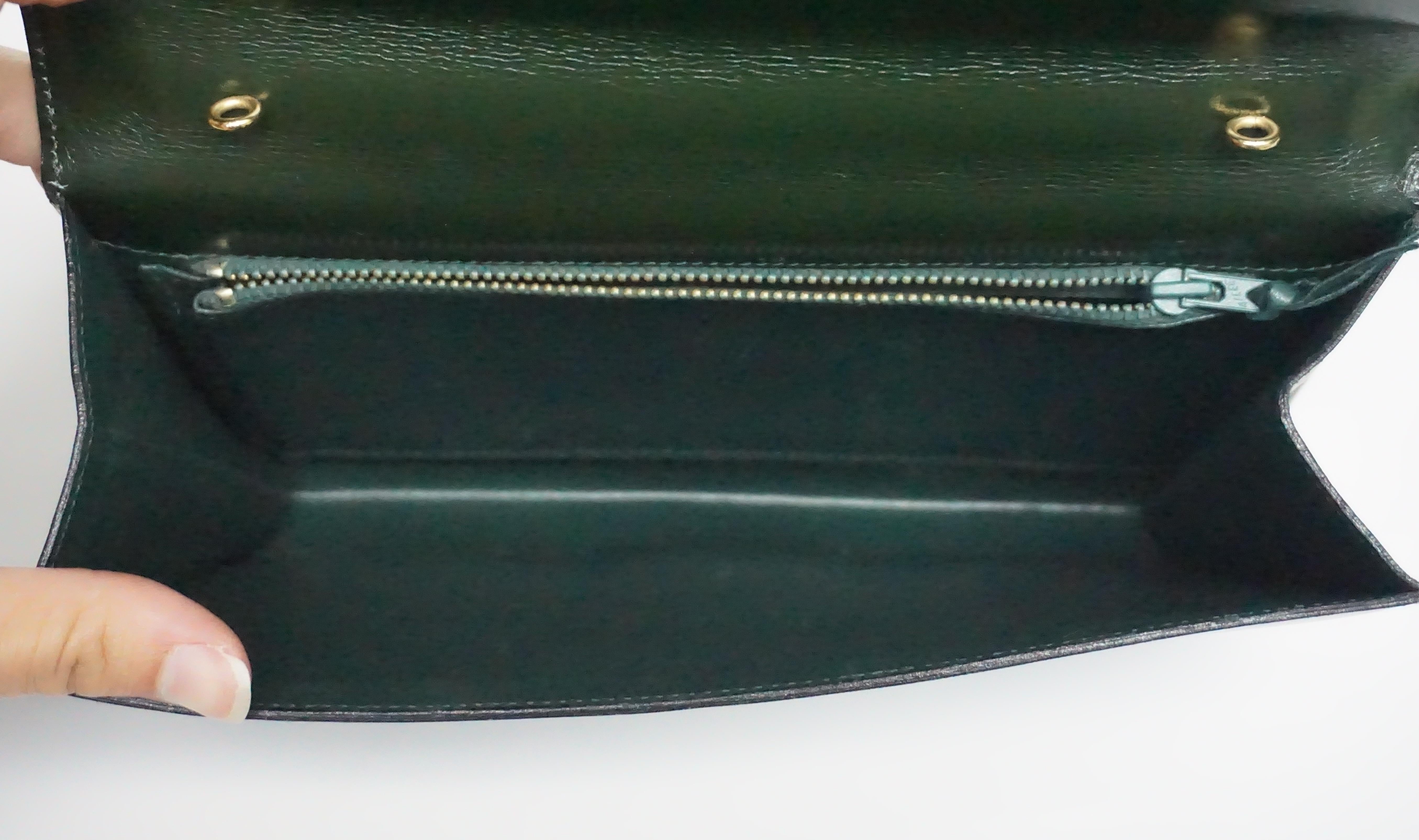 Women's Saks Fifth Avenue Dark Green Alligator Clutch