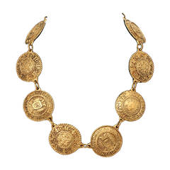 Chanel Vintage Goldtone 8-Motif Coin Necklace - circa 1970s